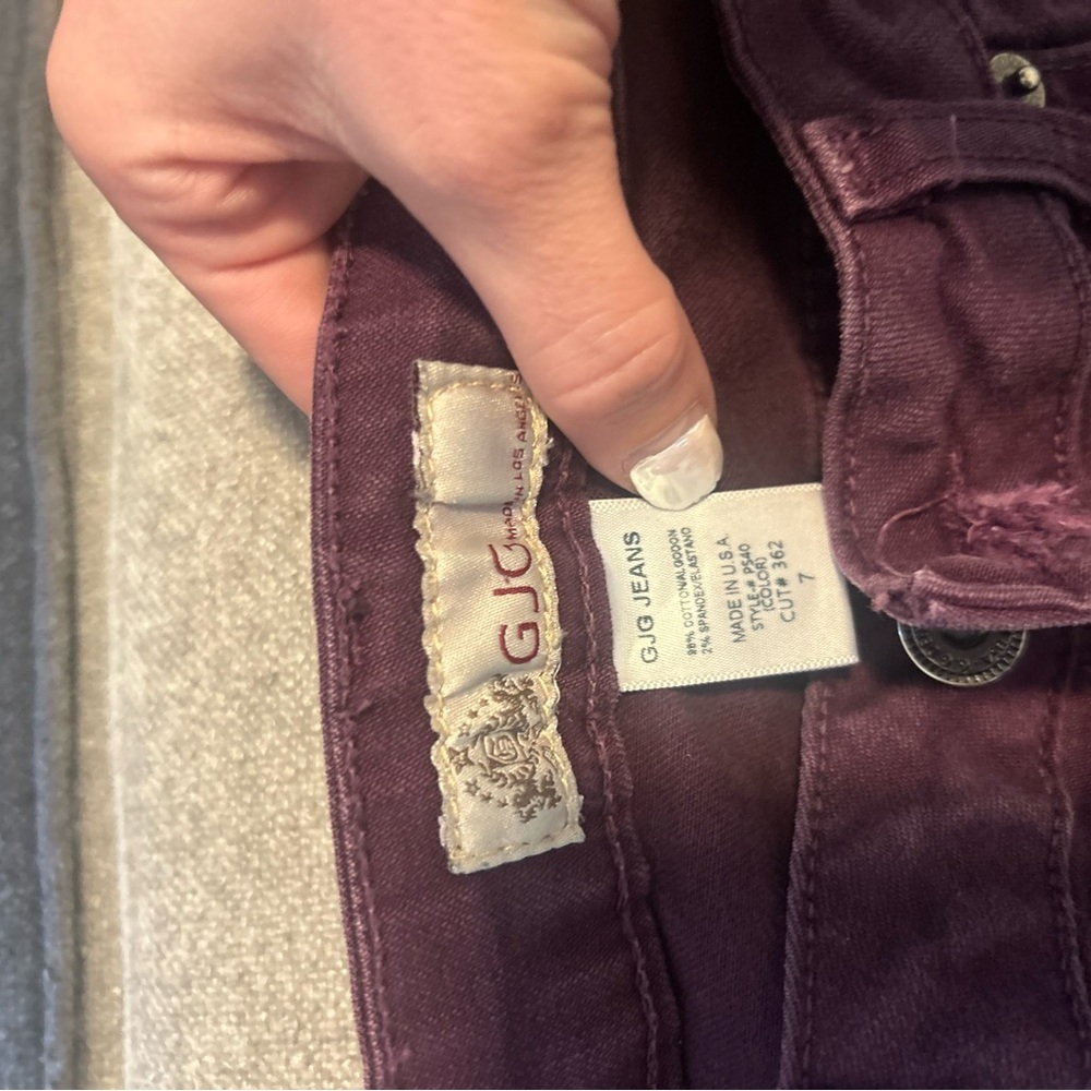 GJG Purple Skinny Jeans | Size 7 Juniors | High Stretch Color Denim Y2K - Picture 3 of 7